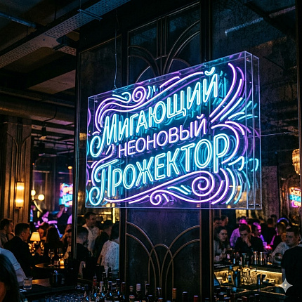 Мигающий неоновый прожектор0